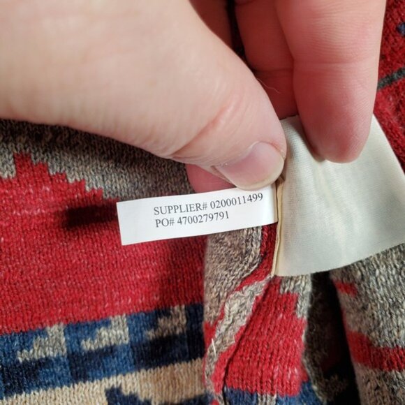 VTG Denim Supply Ralph Cardigan Sweater Women XS Aztec Southwestern Shawl Collar - Picture 7 of 8